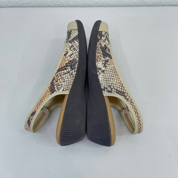 Softspots @ Footsmart Slingback Snake Skin Cap Toe Wedge Shoes Womens size 7.5 M - Picture 7 of 9